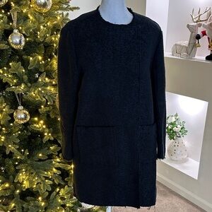Dorothee Schumacher  Chic Black and blu Long Sleeve Women's Coat